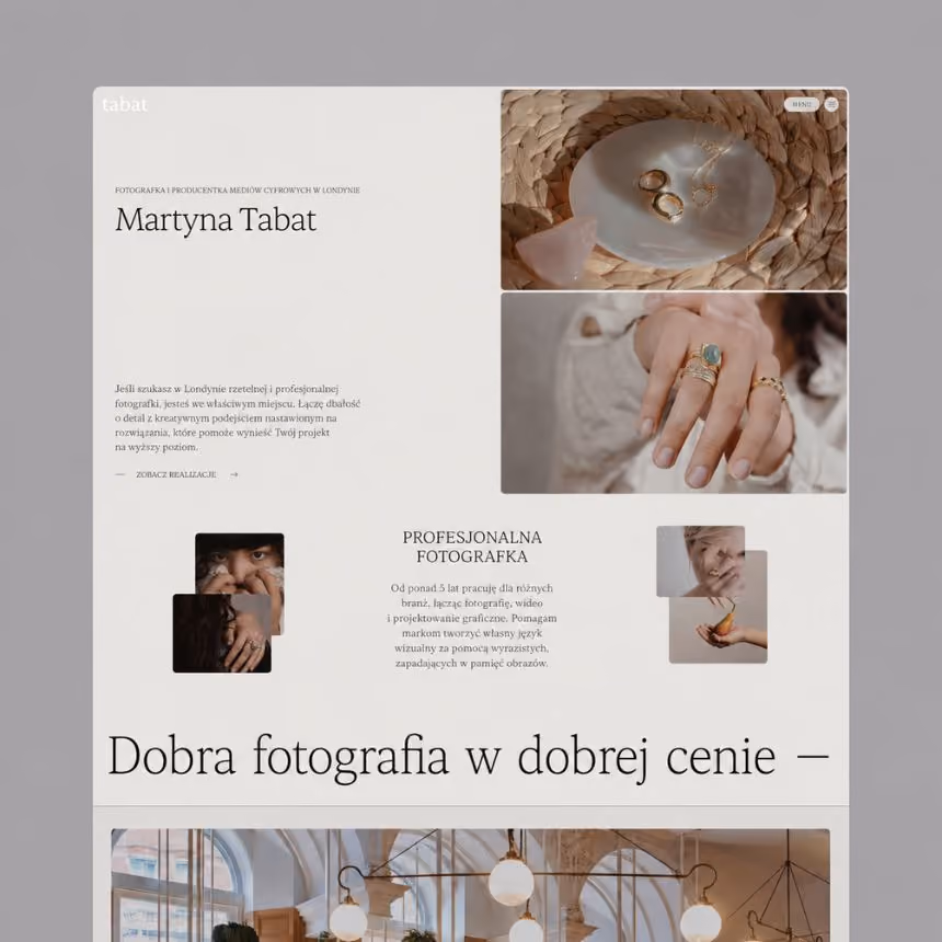 Strony internetowe dla fotografów