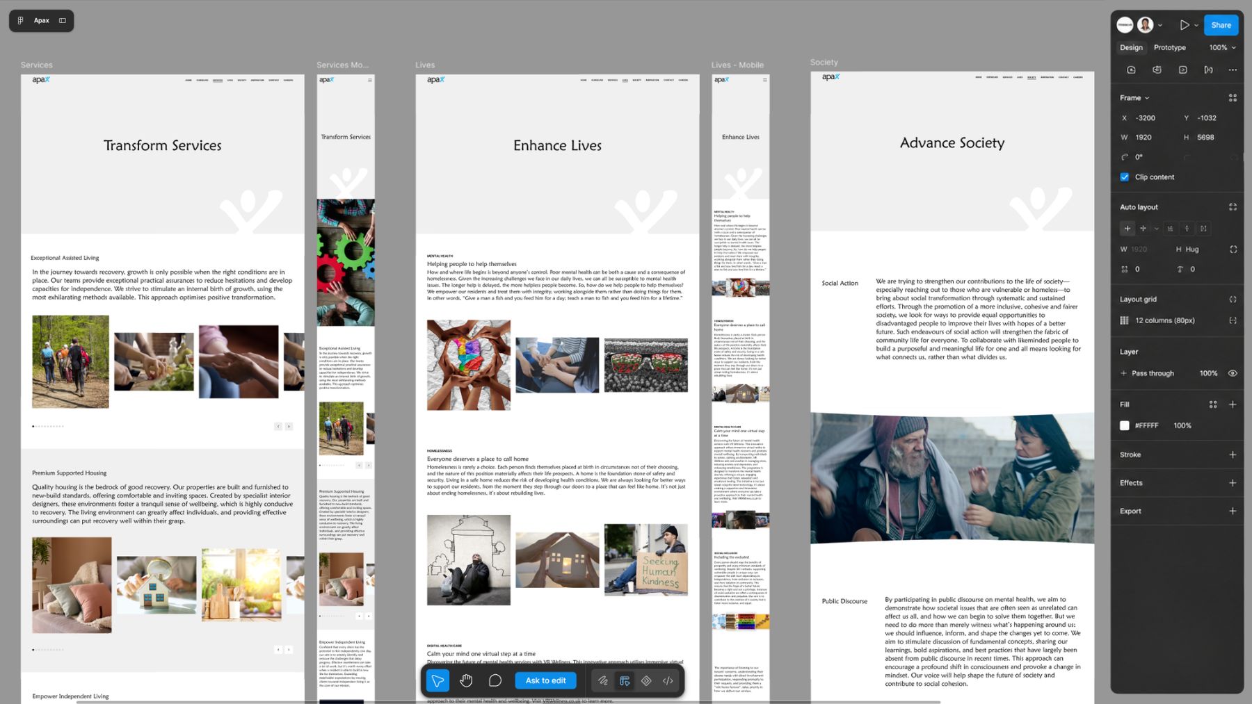 Strona Apax — widok desktop i mobile.