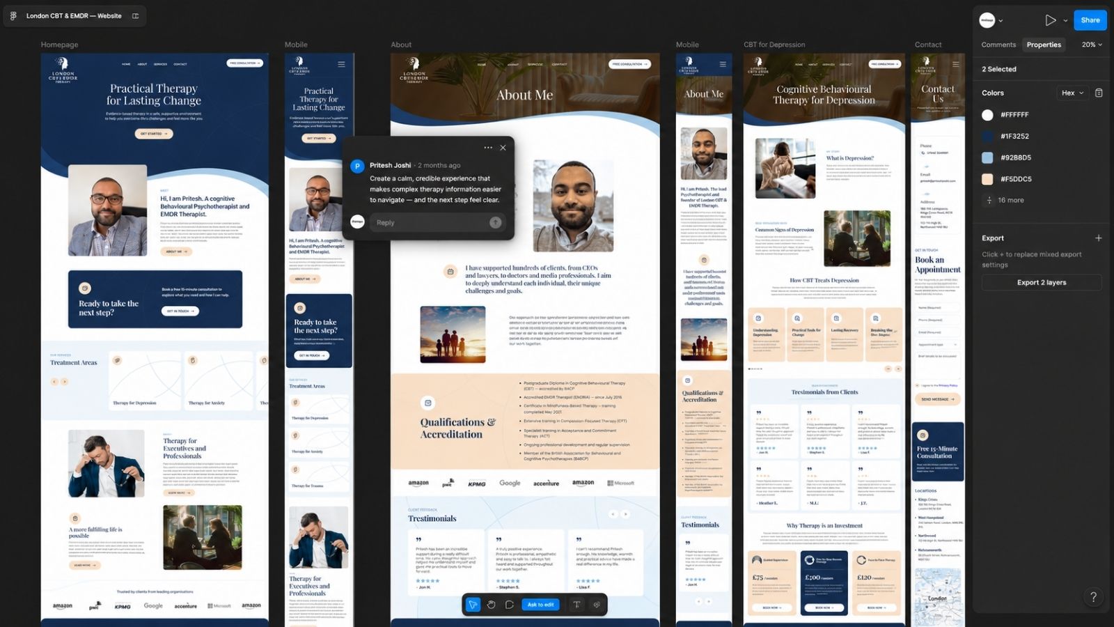 Strona CBT & EMDR Therapy — widok desktop i mobile.