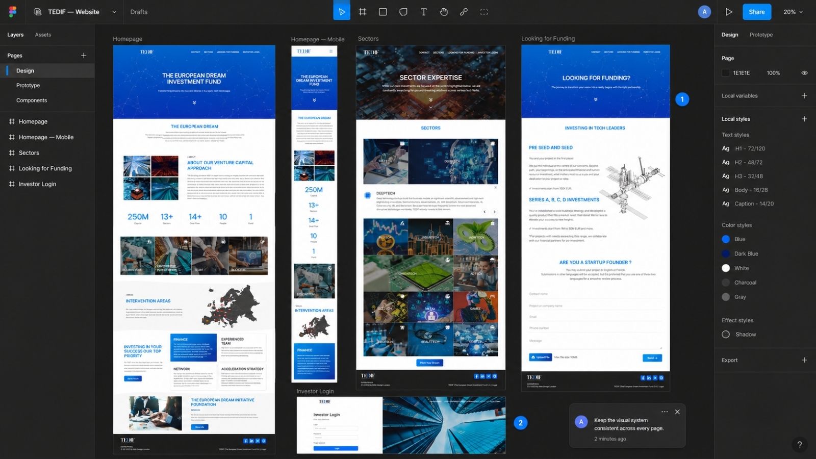 Strona Tedif — widok desktop i mobile.