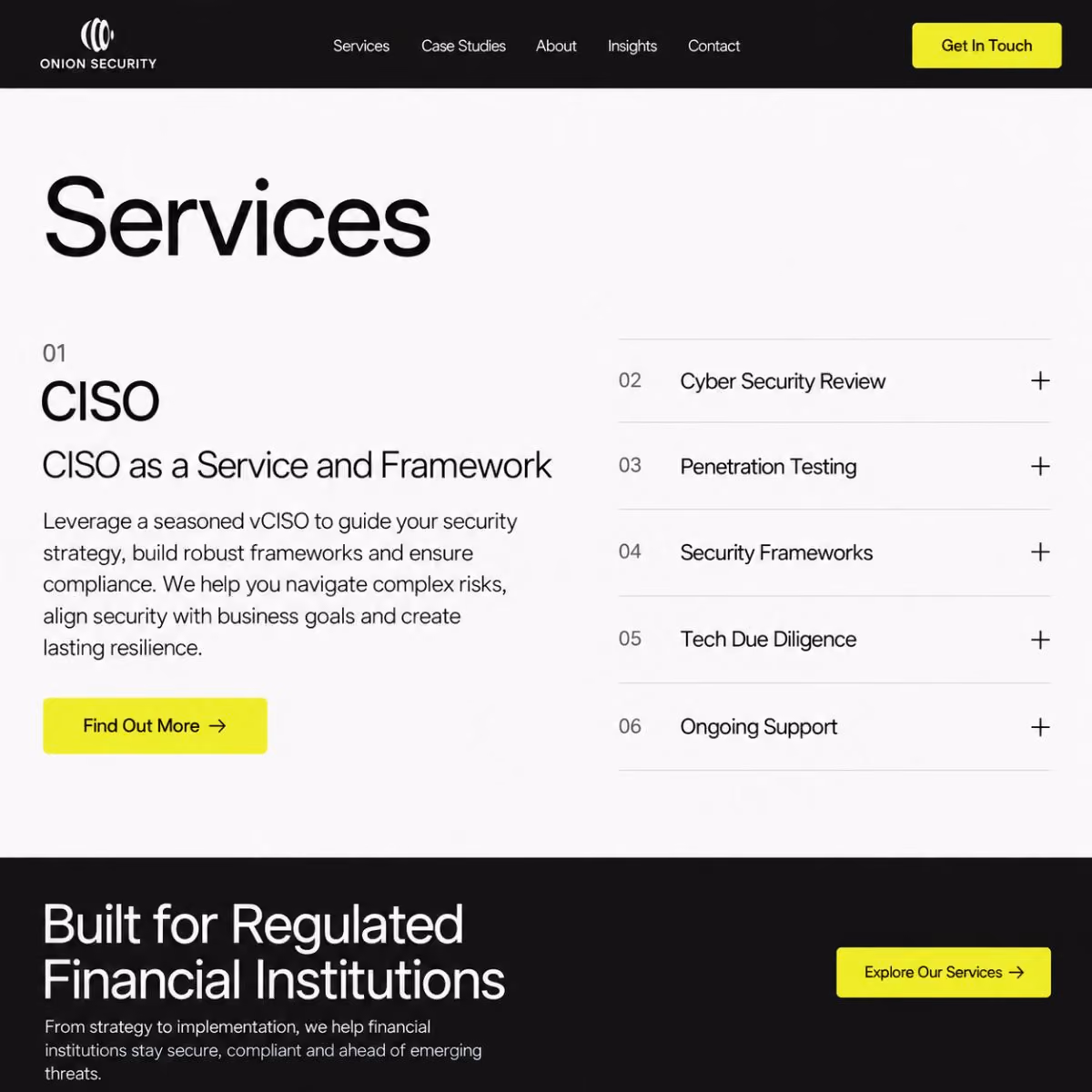 Onion Security website shown on desktop and mobile devices.