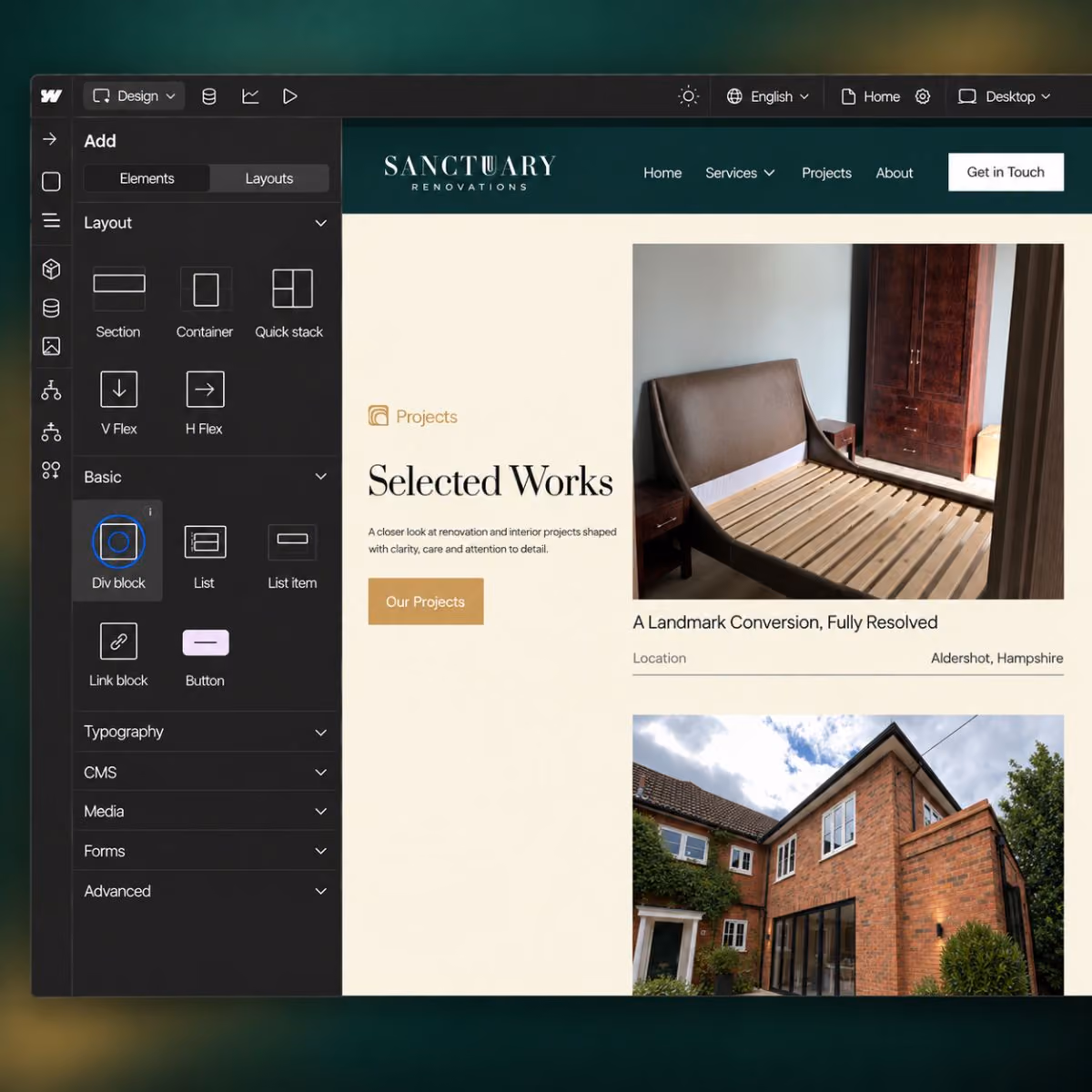 Sanctuary website shown on desktop and mobile devices.