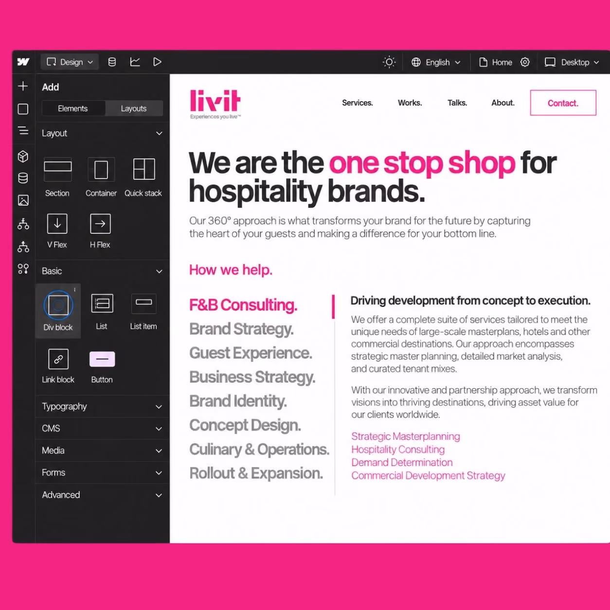 Livit.Design website shown on desktop and mobile devices.