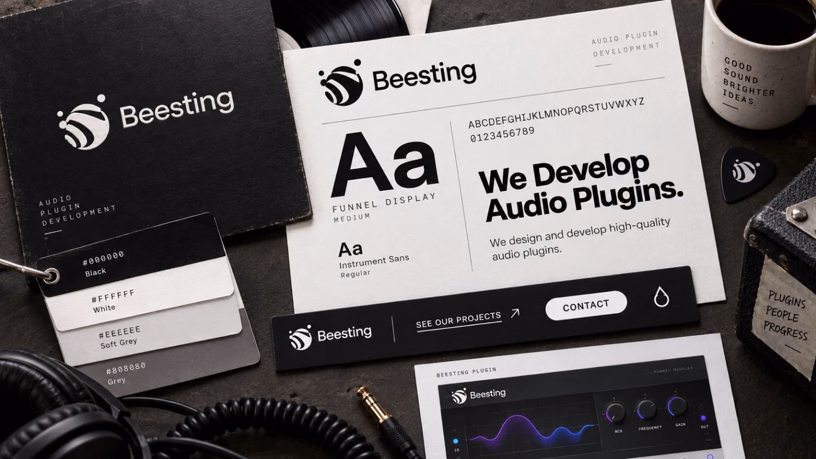 Beesting website shown on desktop and mobile devices.