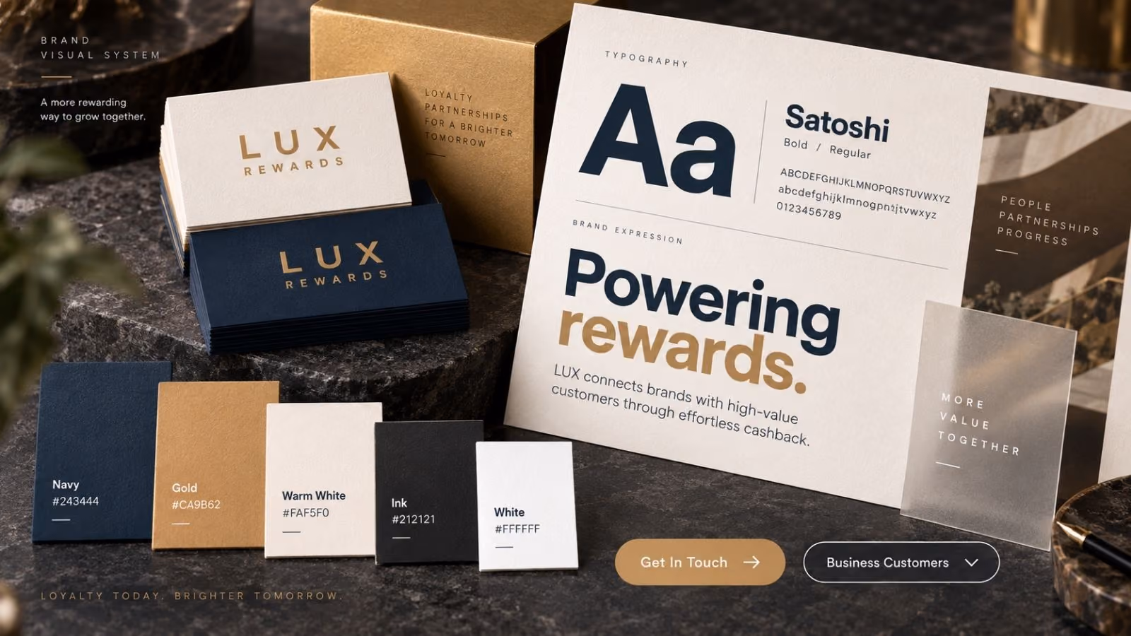 LUX Rewards website shown on desktop and mobile devices.