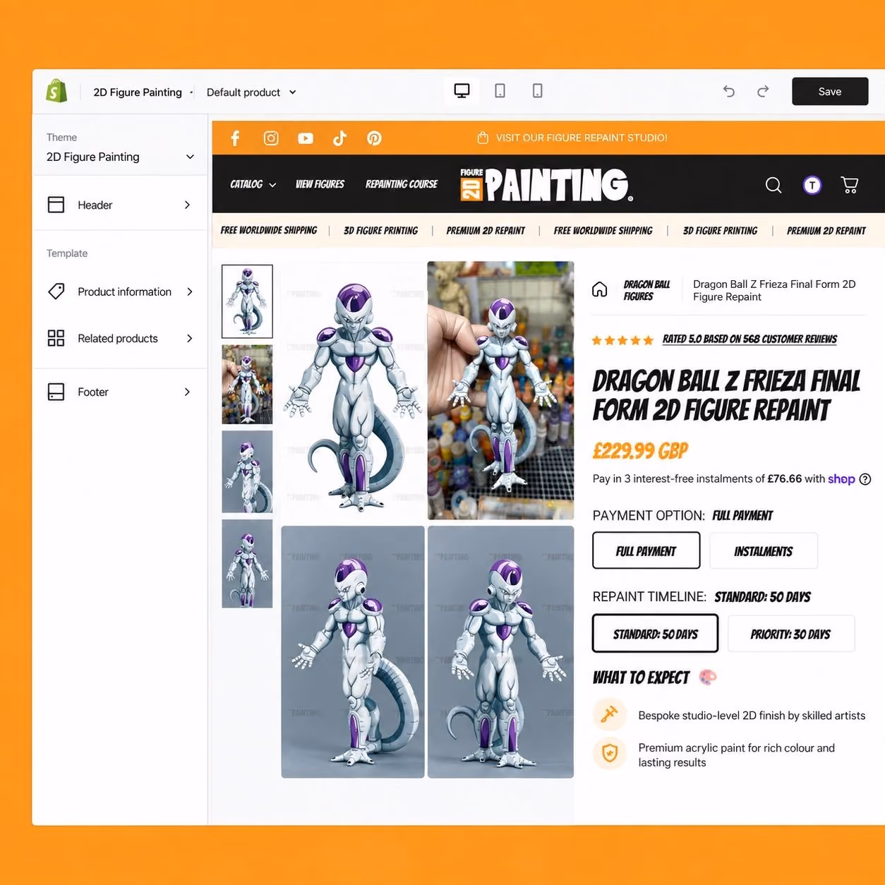 2D Figure Painting website shown on desktop and mobile devices.