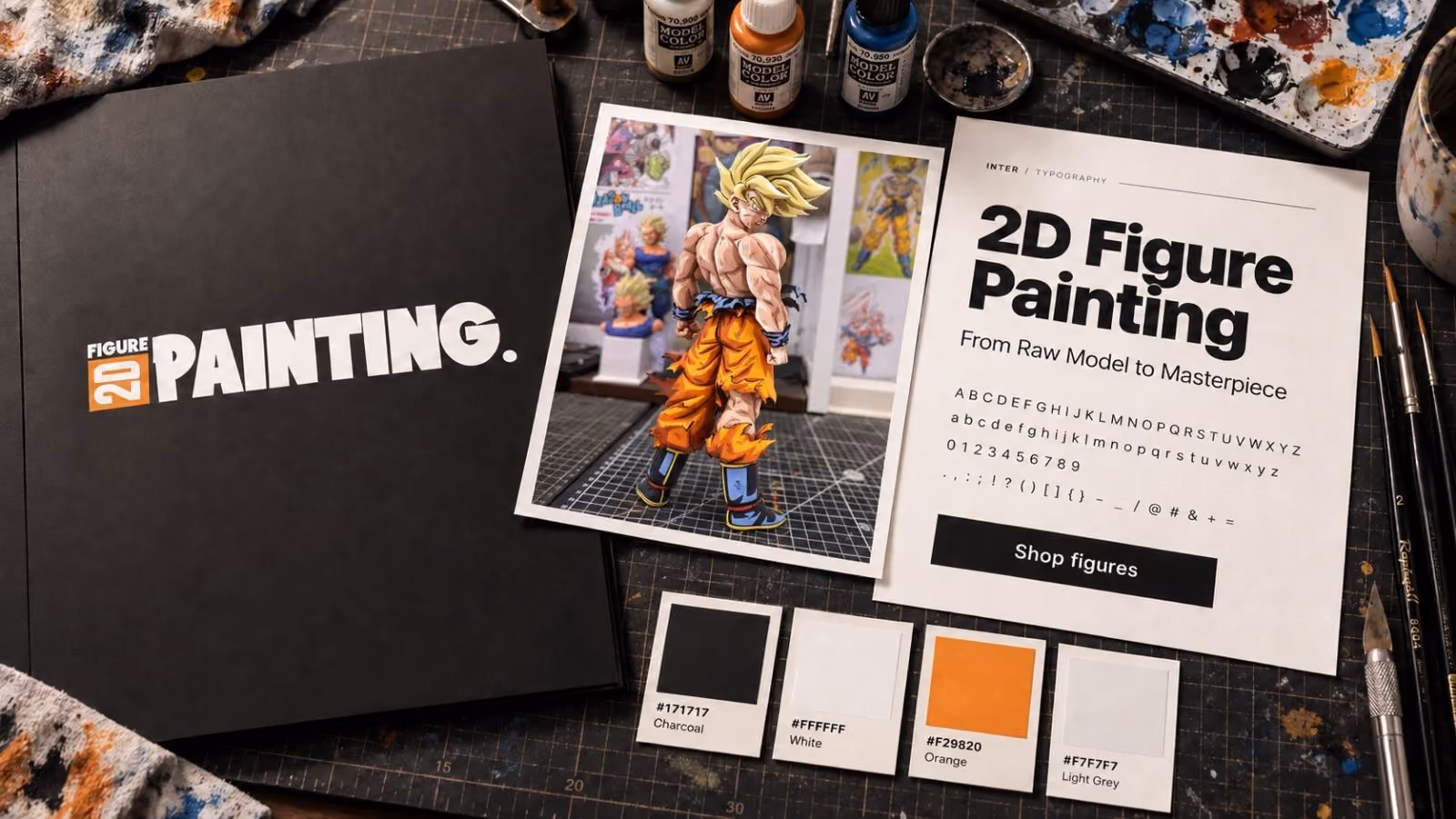 2D Figure Painting website shown on desktop and mobile devices.