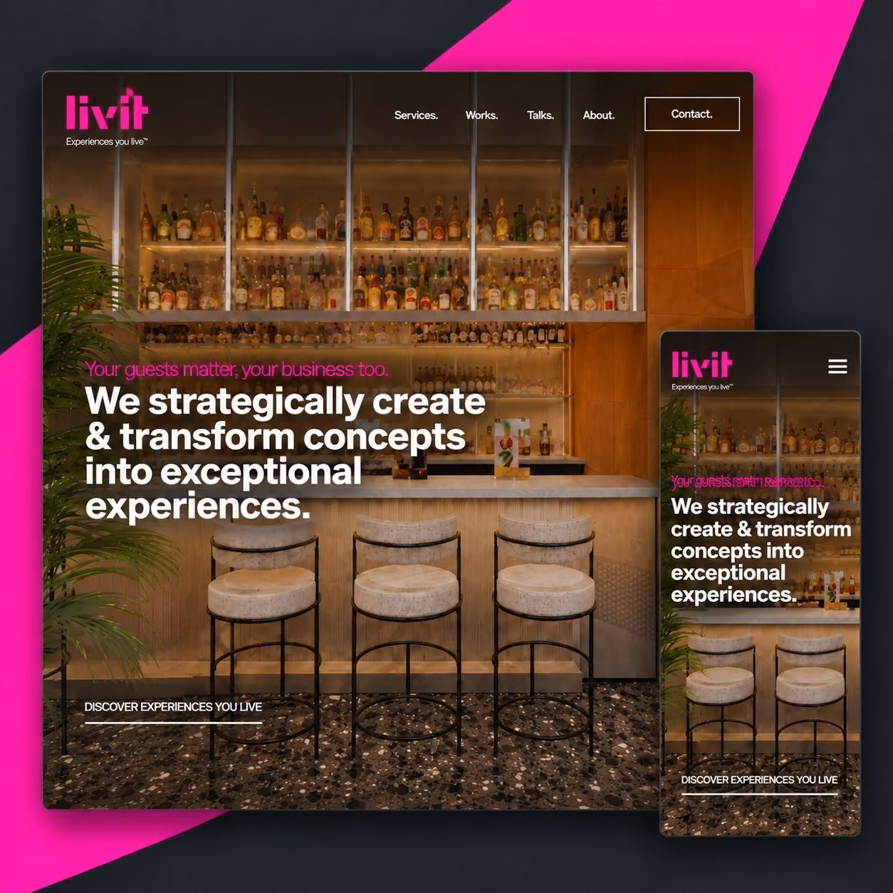 Livit.Design website shown on desktop and mobile devices.