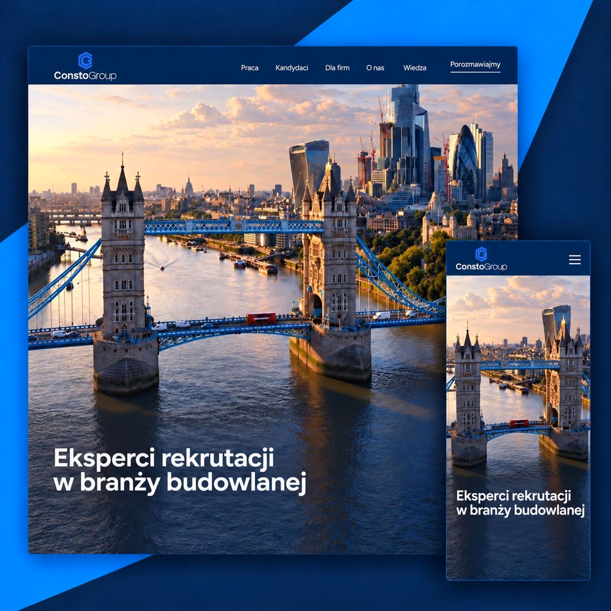 Strona Consto Group — widok desktop i mobile.