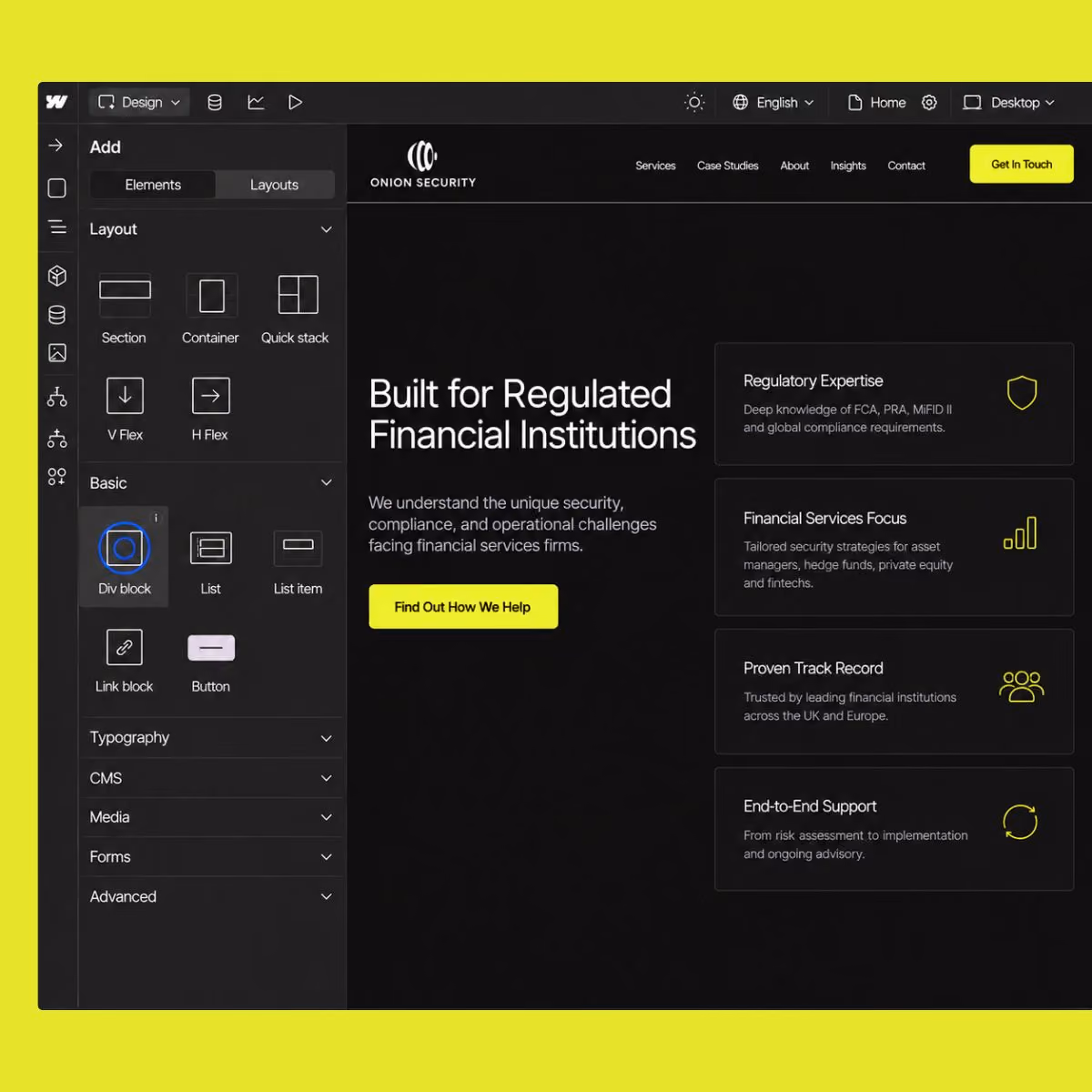 Onion Security website shown on desktop and mobile devices.