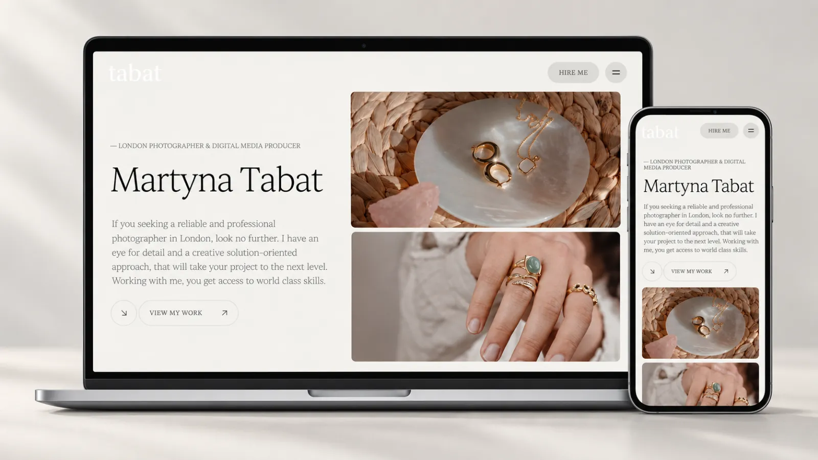 Tabat website shown on desktop and mobile devices.