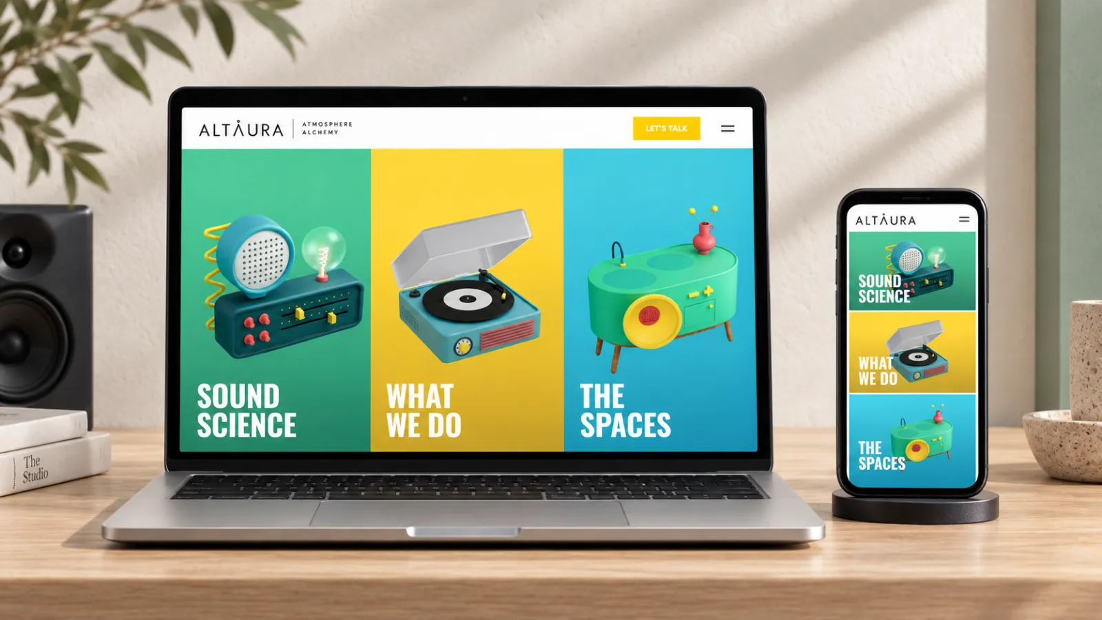 Altaura website shown on desktop and mobile devices.