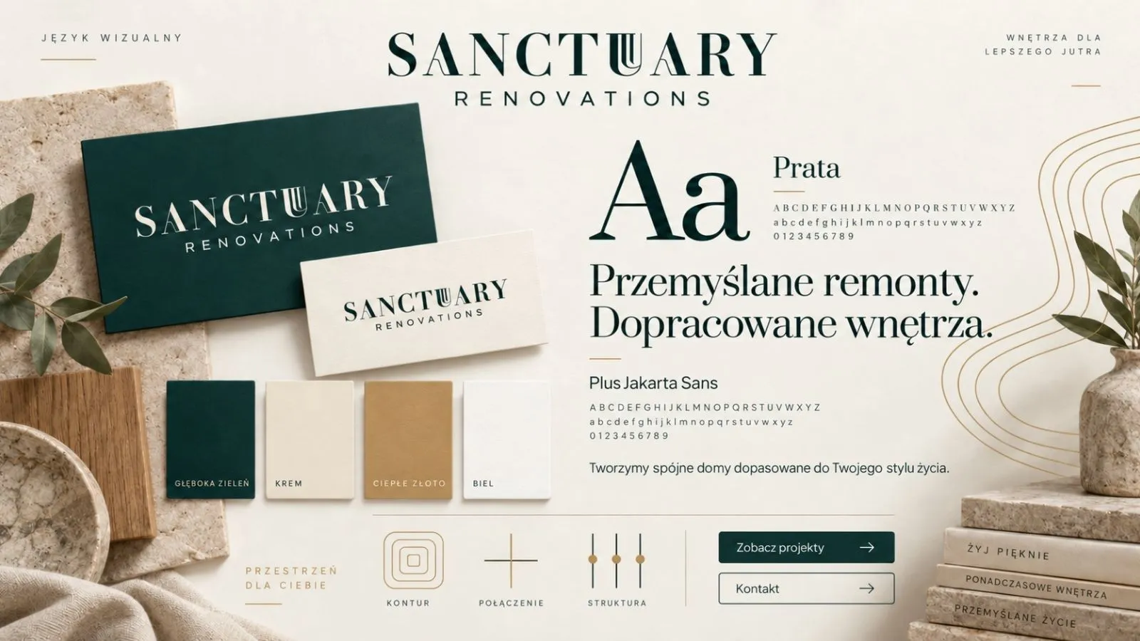 Strona Sanctuary — widok desktop i mobile.