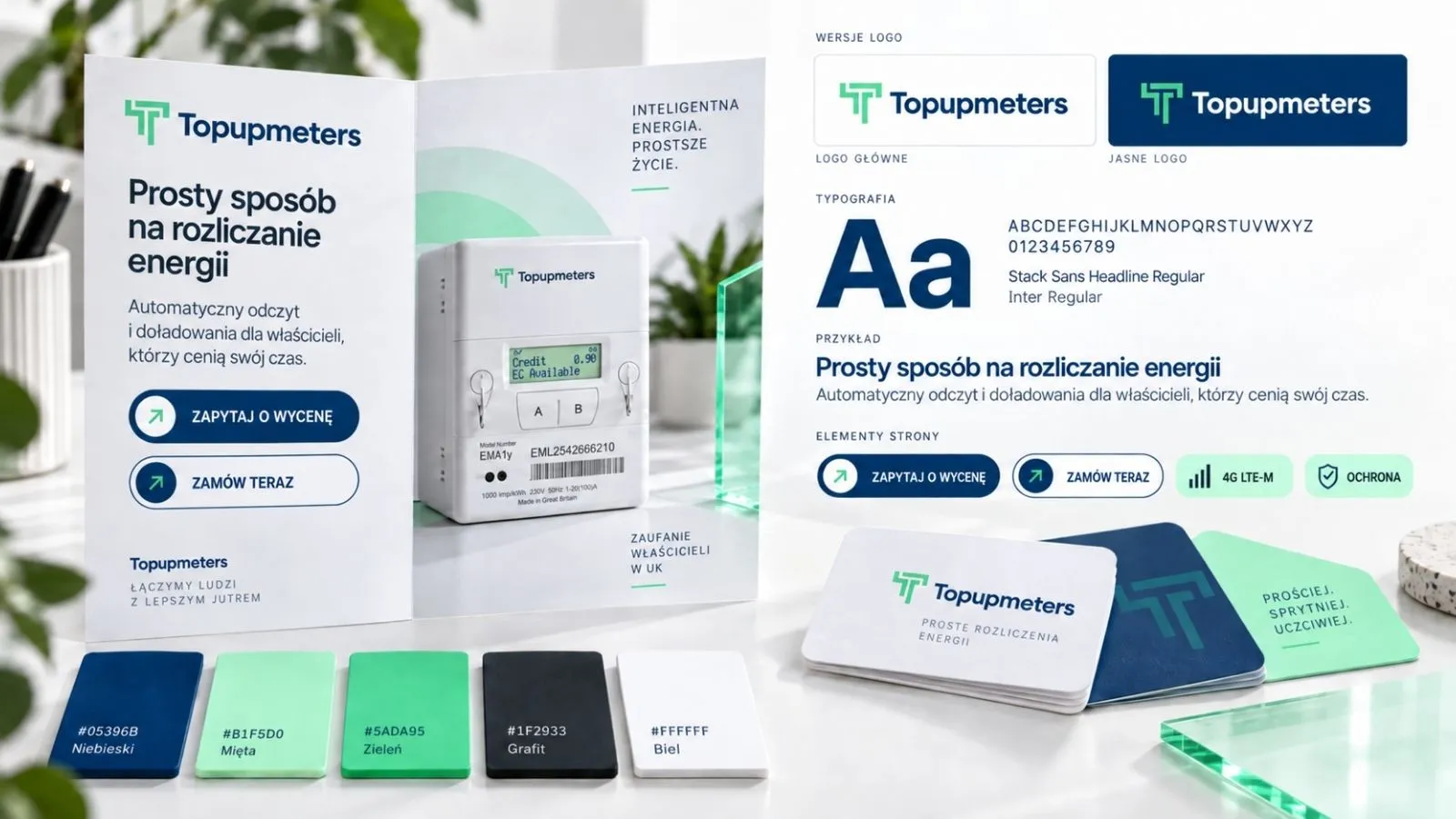 Strona Topupmeters — widok desktop i mobile.