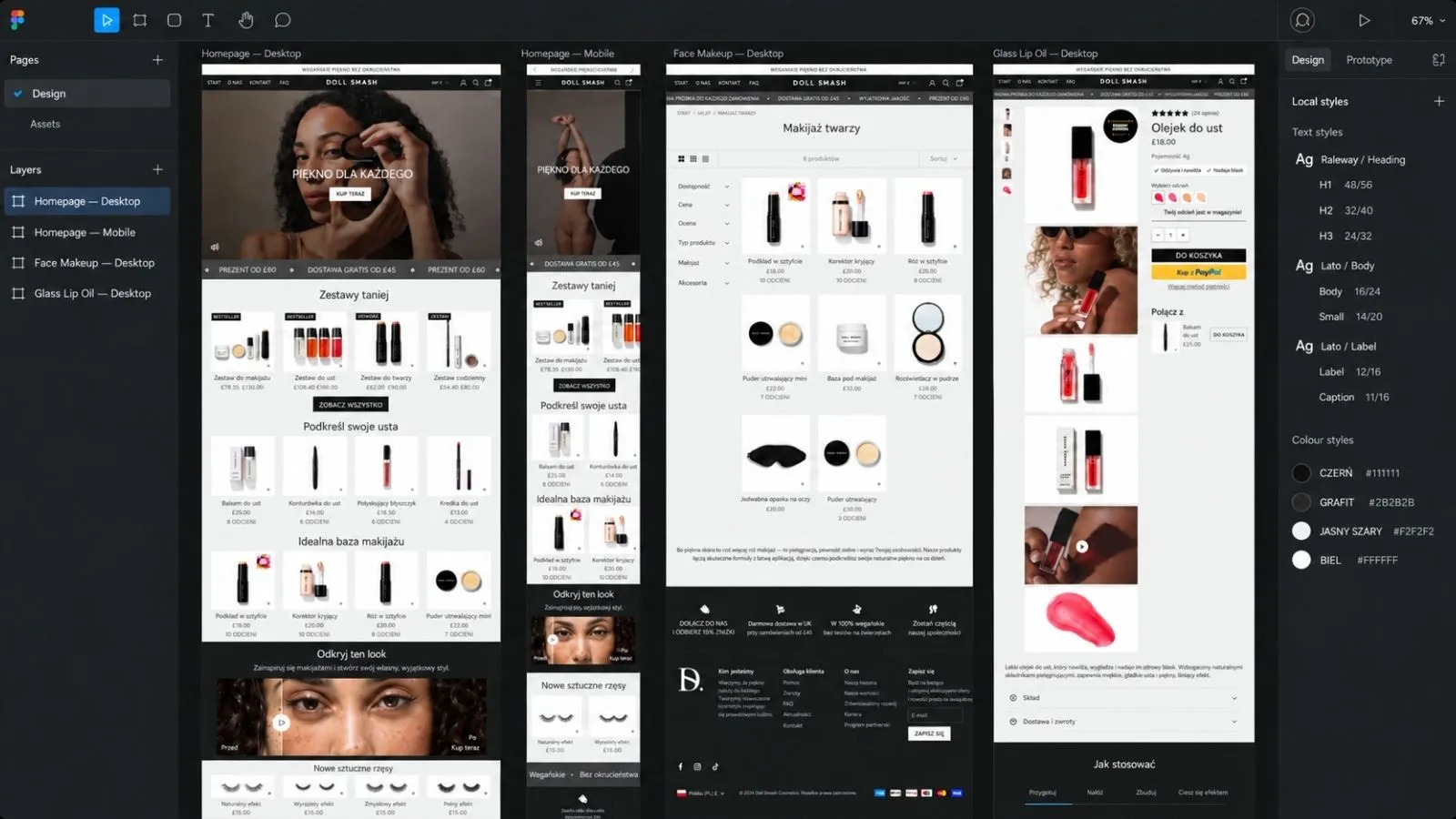 Strona Doll Smash — widok desktop i mobile.