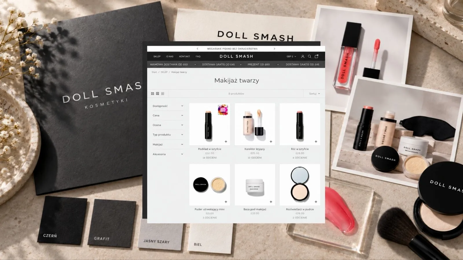 Strona Doll Smash — widok desktop i mobile.