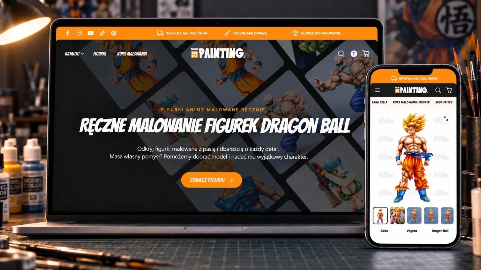 Strona 2D Figure Painting — widok desktop i mobile.