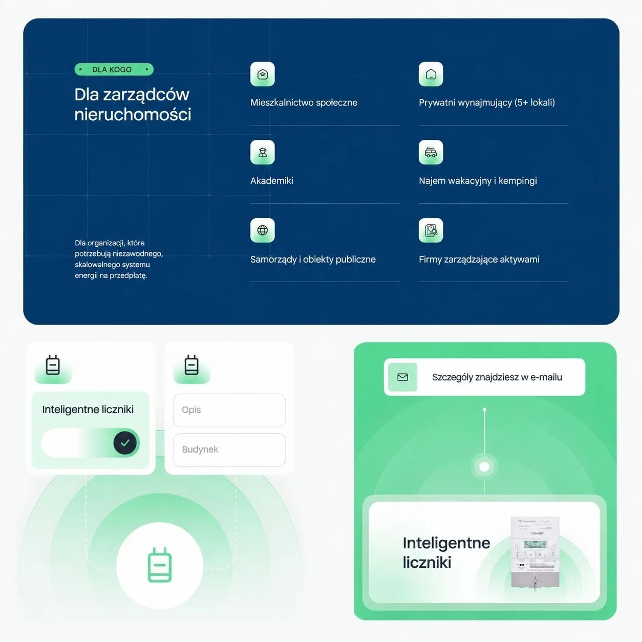 Strona Topupmeters — widok desktop i mobile.