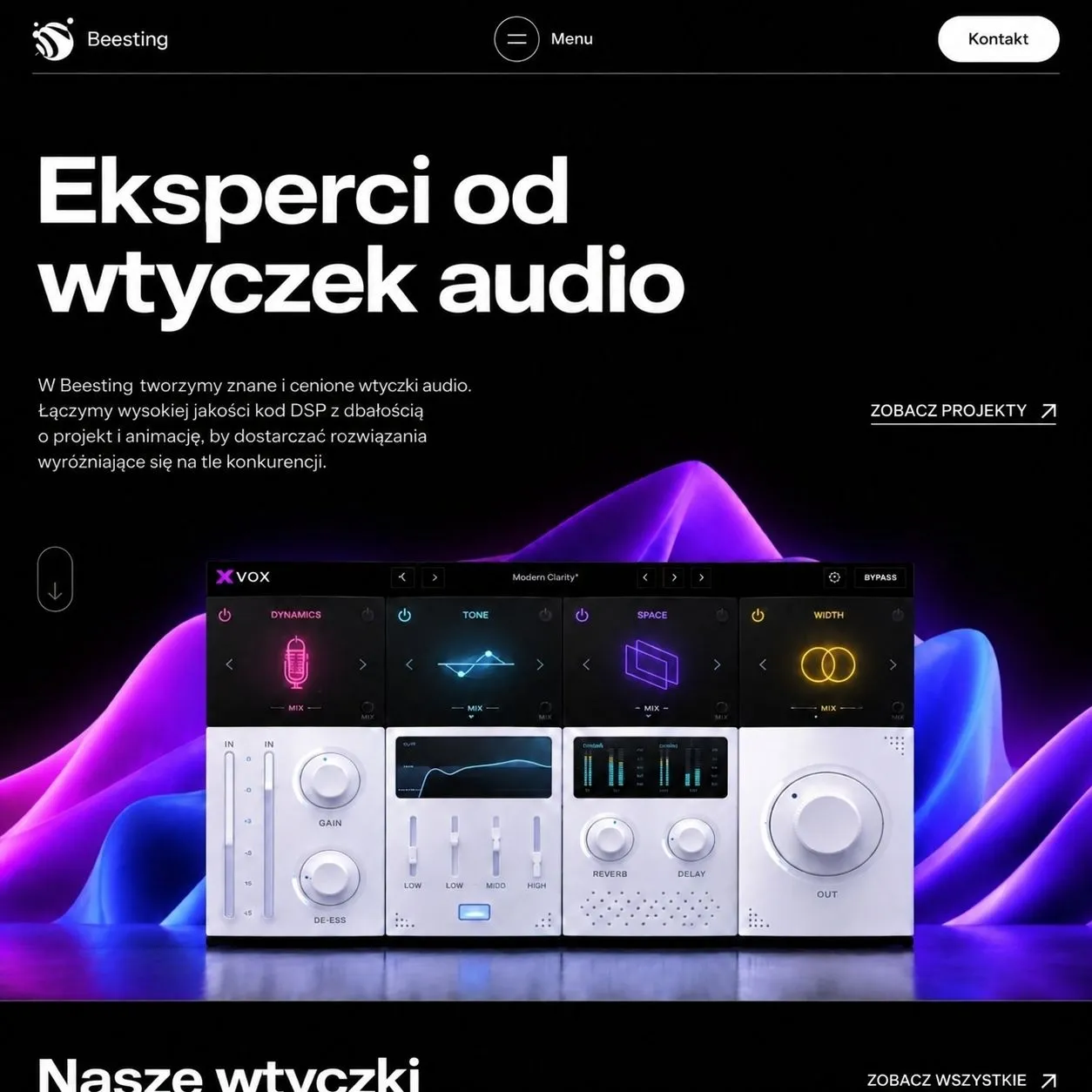 Strona Beesting — widok desktop i mobile.