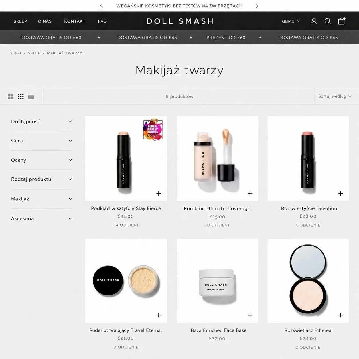 Strona Doll Smash — widok desktop i mobile.