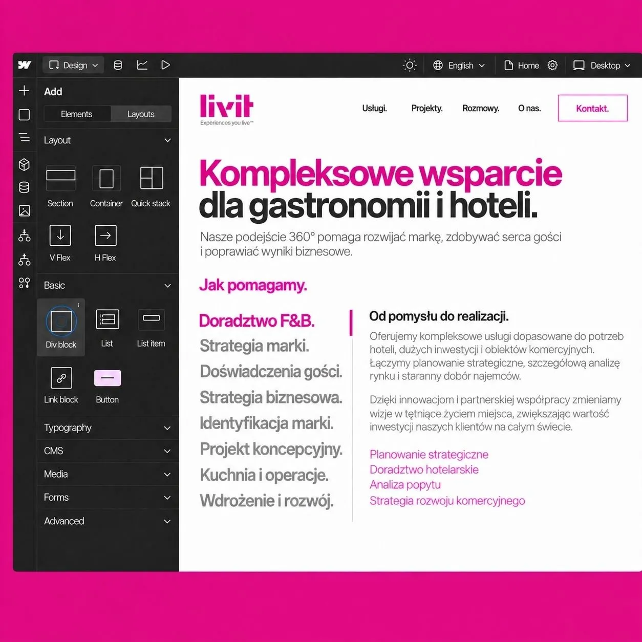 Strona Livit.Design — widok desktop i mobile.