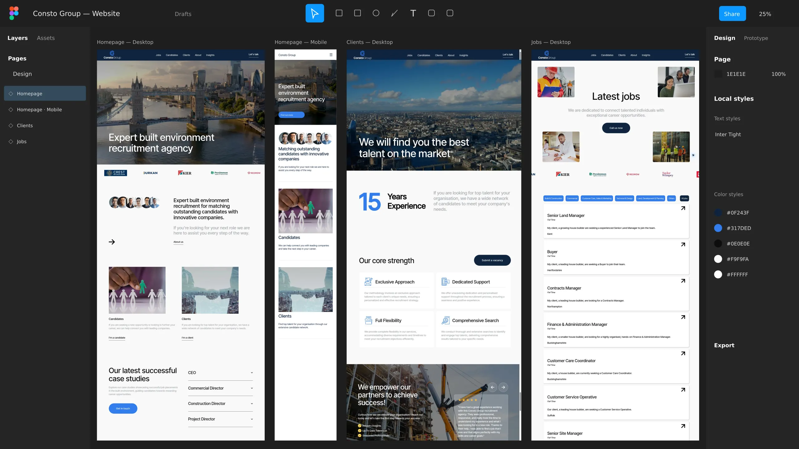 Consto Group website shown on desktop and mobile devices.