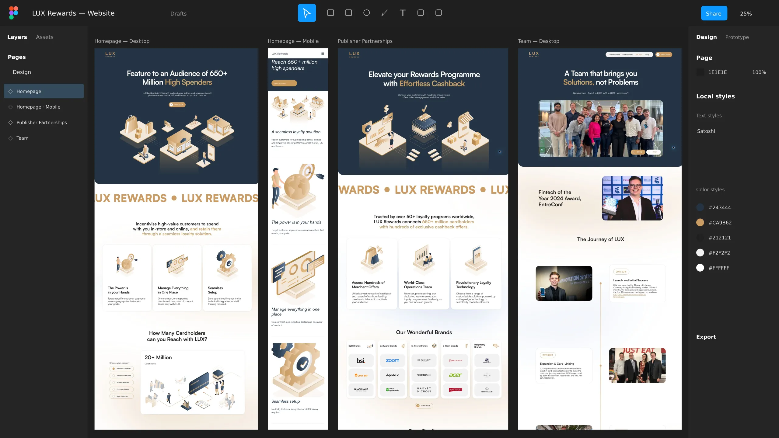 LUX Rewards website shown on desktop and mobile devices.