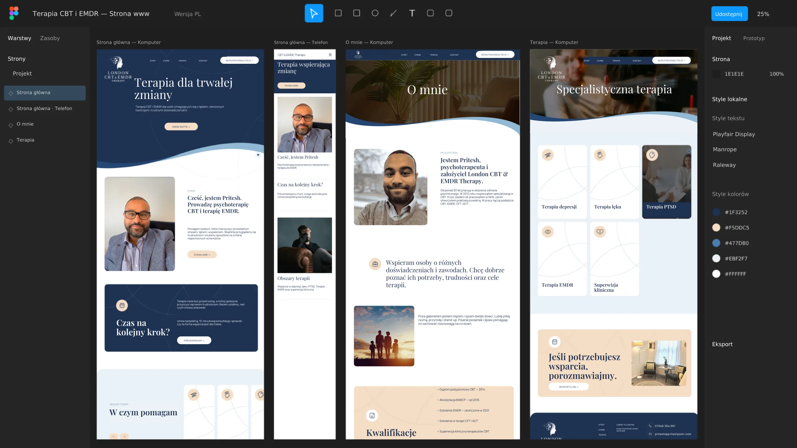 Strona CBT & EMDR Therapy — widok desktop i mobile.