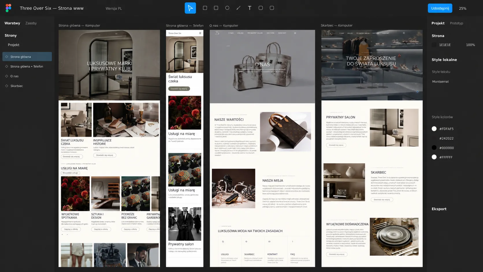 Strona Three Over Six — widok desktop i mobile.