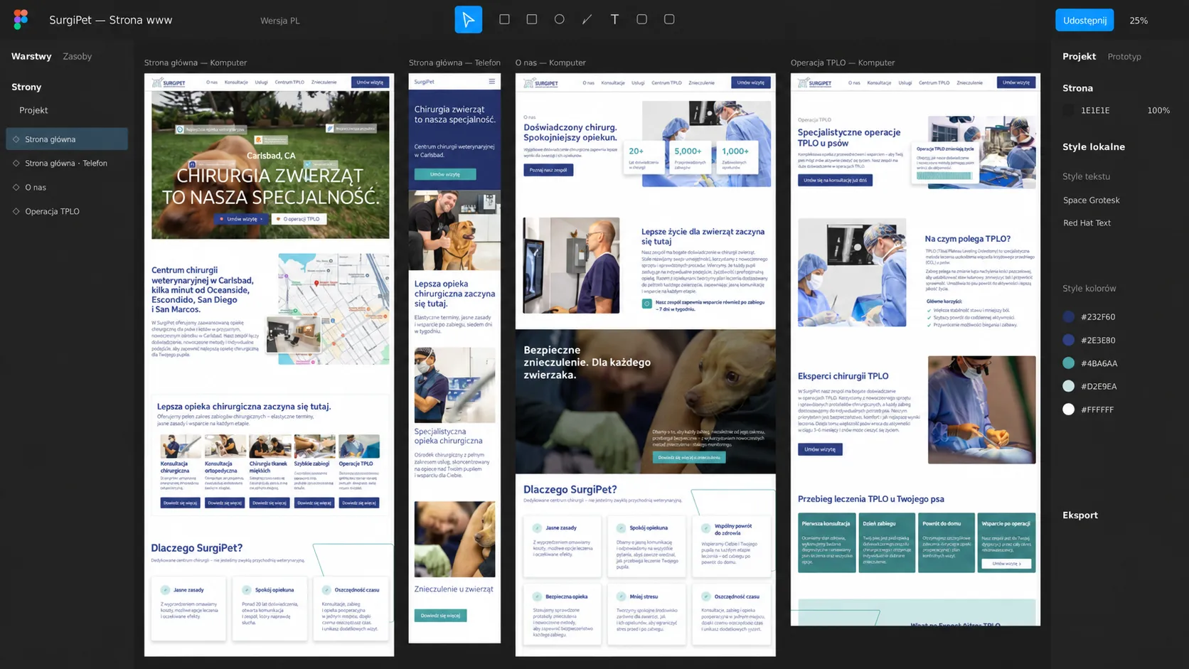 Strona SurgiPet — widok desktop i mobile.