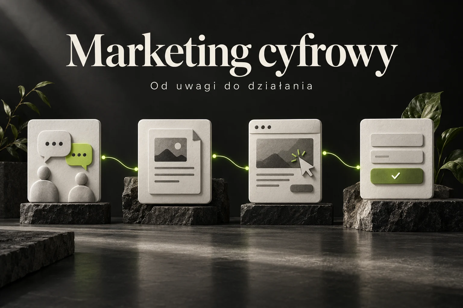 Marketing cyfrowy: od uwagi odbiorcy do działania na stronie.