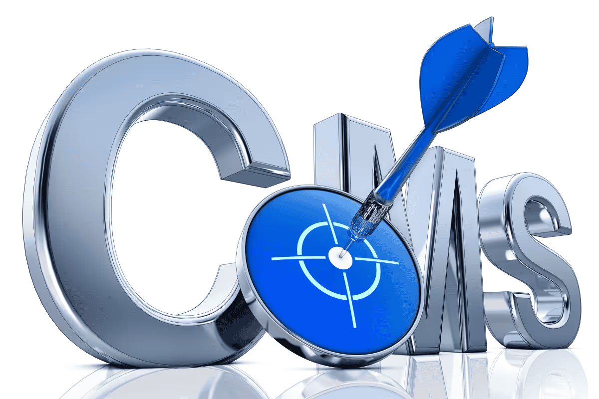 Symbol CMS z tarczą i strzałą.
