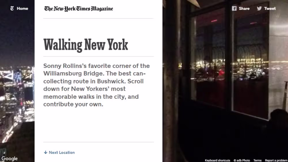 Archived New York Times Walking New York page