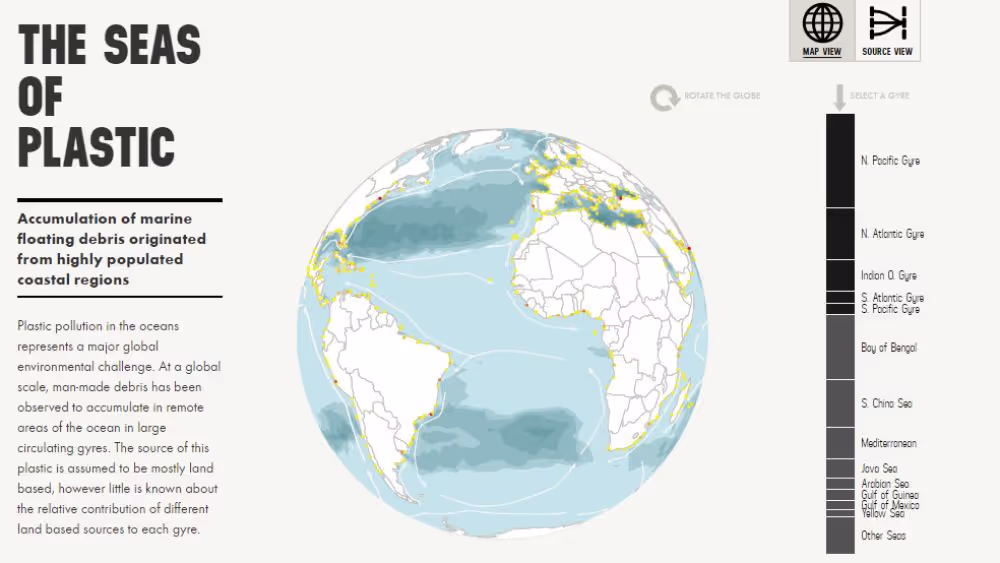 The Seas of Plastic data visualisation page