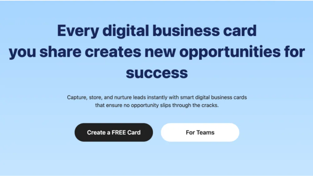 Archived CamCard website presenting digital business cards