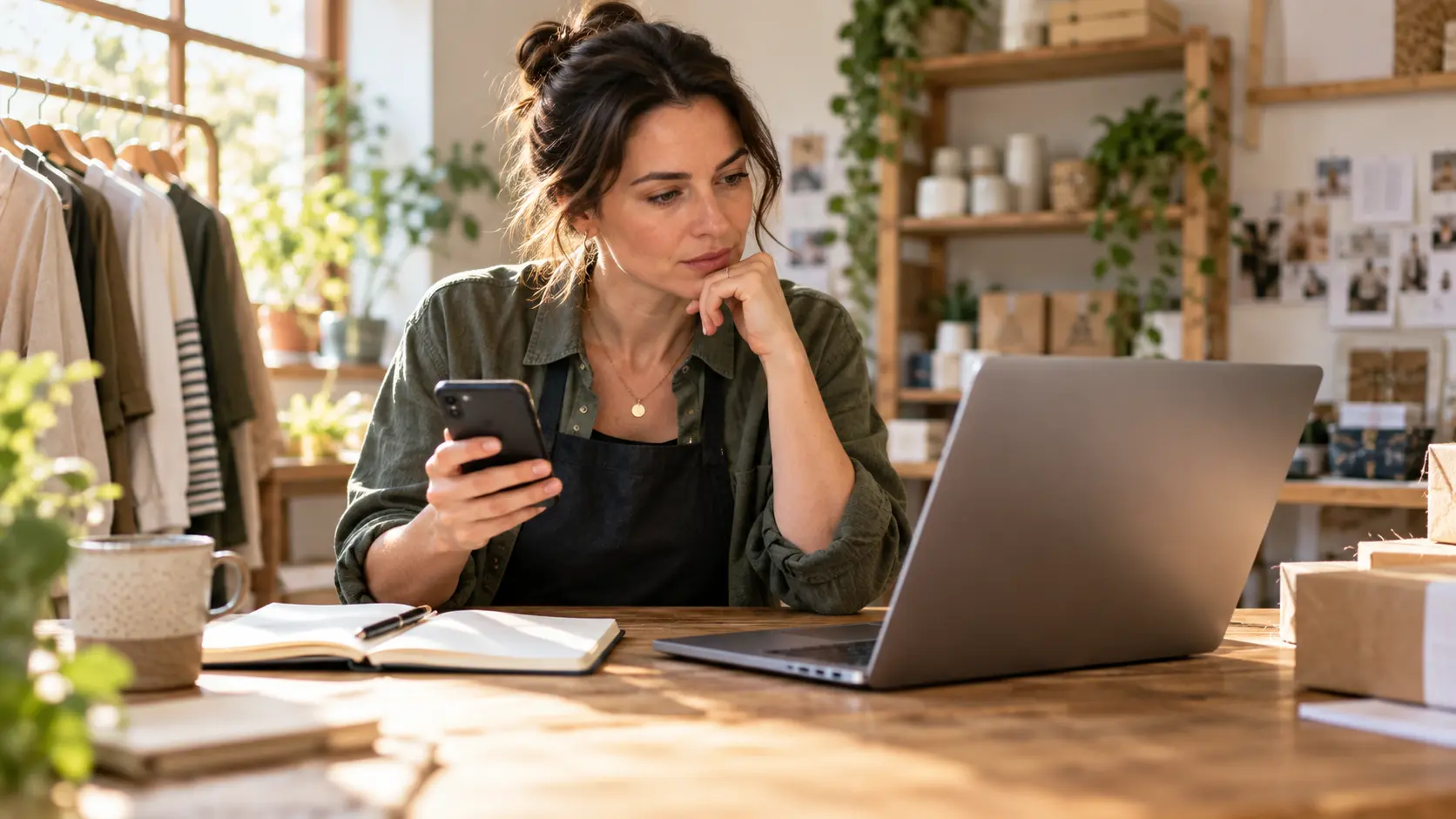 Business owner comparing a social post with the website enquiry journey