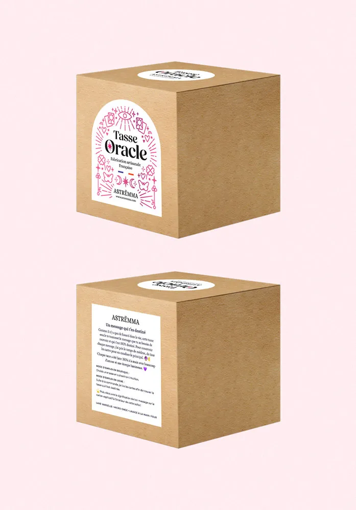Création graphique des étiquettes des tasses oracle de la boutique en ligne Astrëmma.