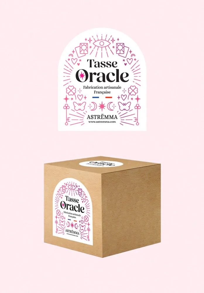 Création graphique des étiquettes des tasses oracle de la boutique en ligne Astrëmma.