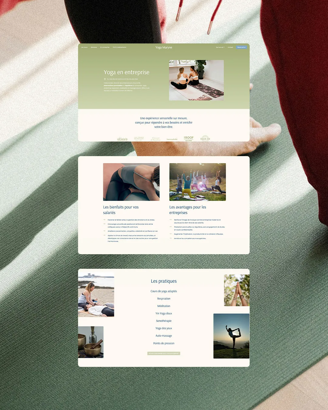 Webdesign de site web au Pays Basque : Yoga Maryne