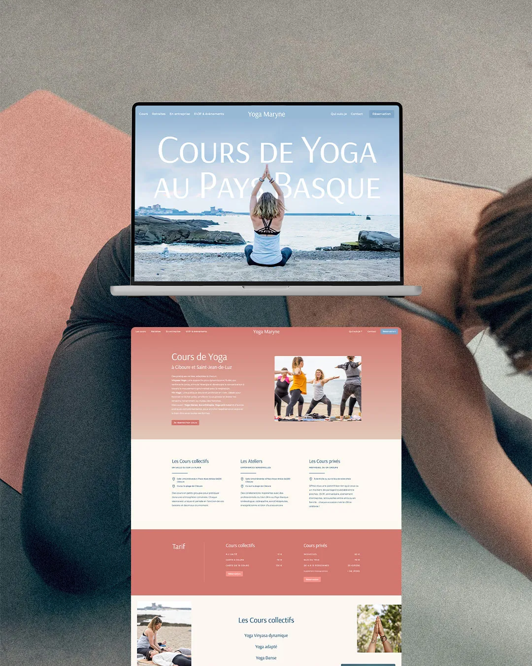 Webdesign de site web au Pays Basque : Yoga Maryne