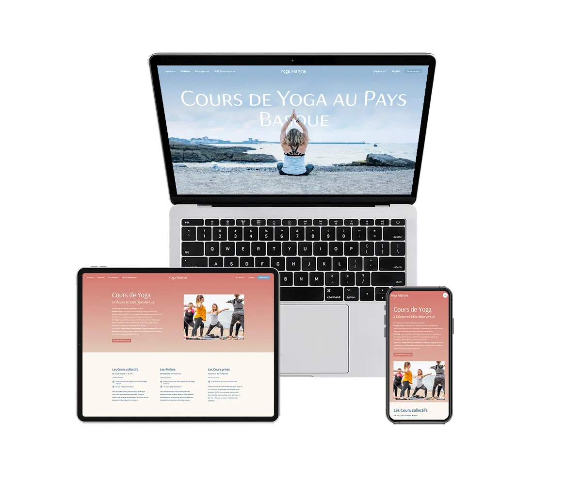 Webdesign de site web au Pays Basque : Yoga Maryne