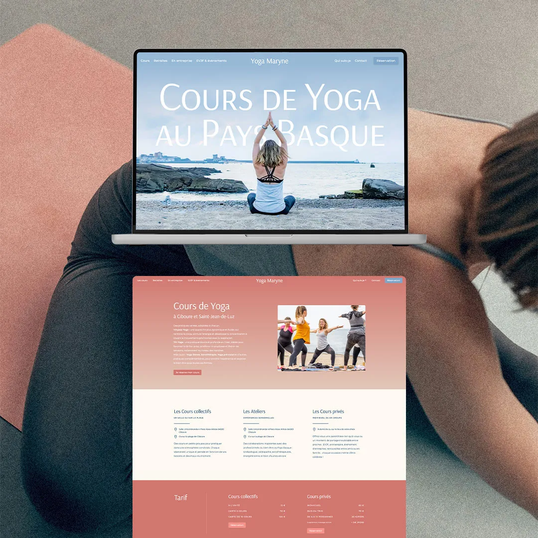Webdesign de site web au Pays Basque : Yoga Maryne