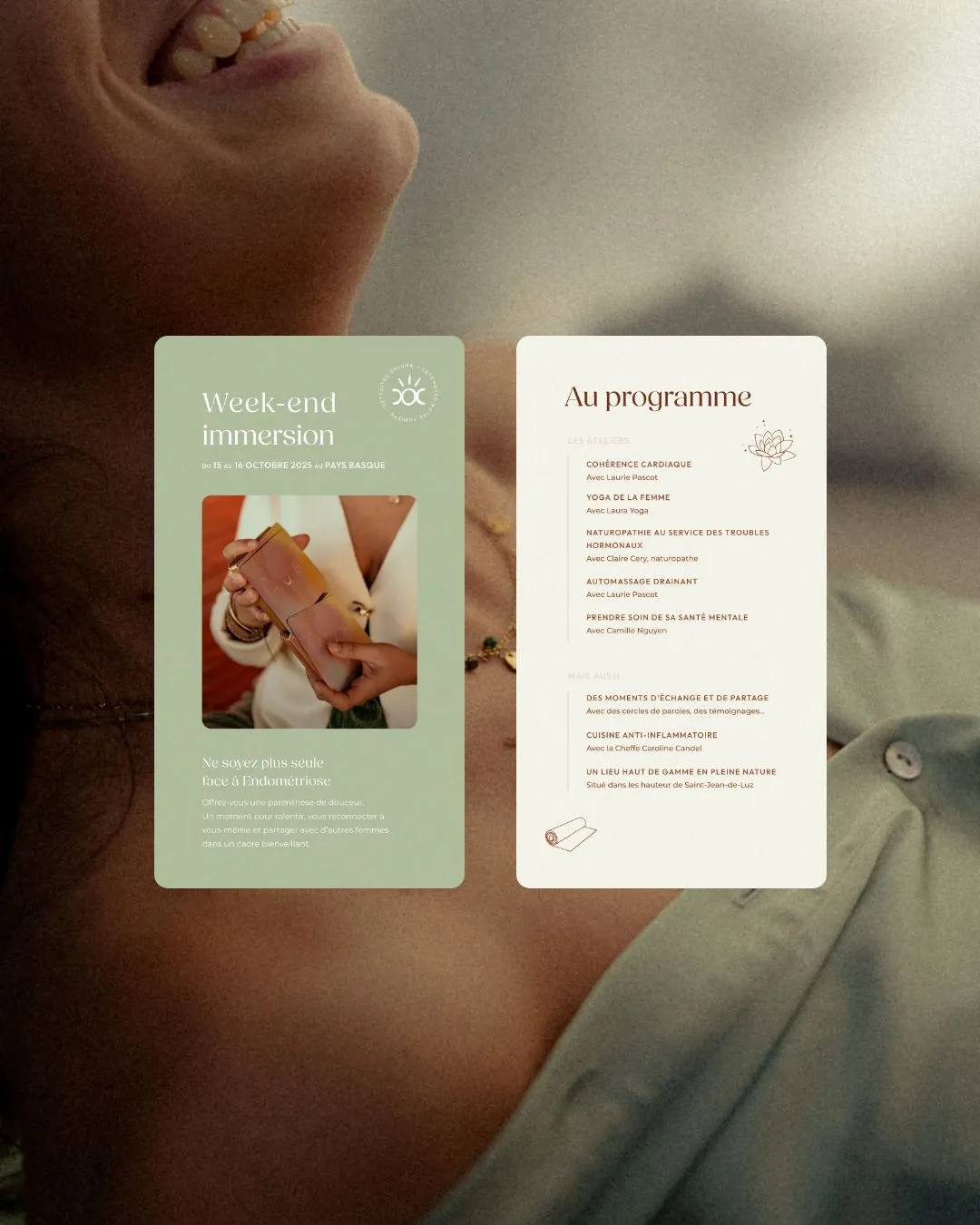 Template Instagram pour présenter les retraites & évènements Soluna.