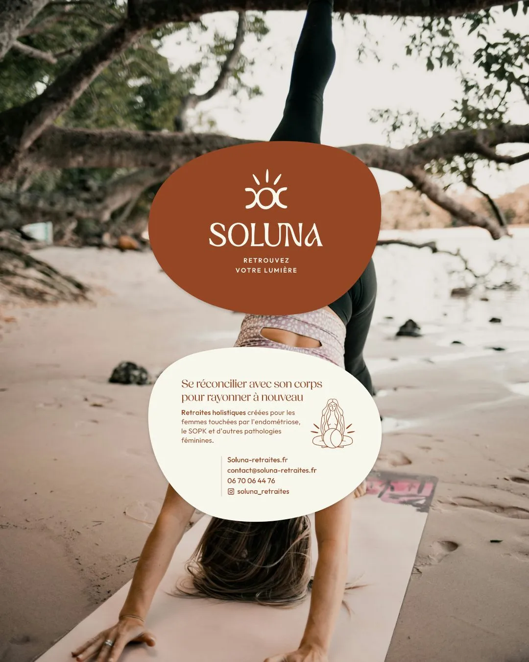 Cartes de visite, découpe sur mesure, retraites holistiques, élégante, secteur du bien-être.