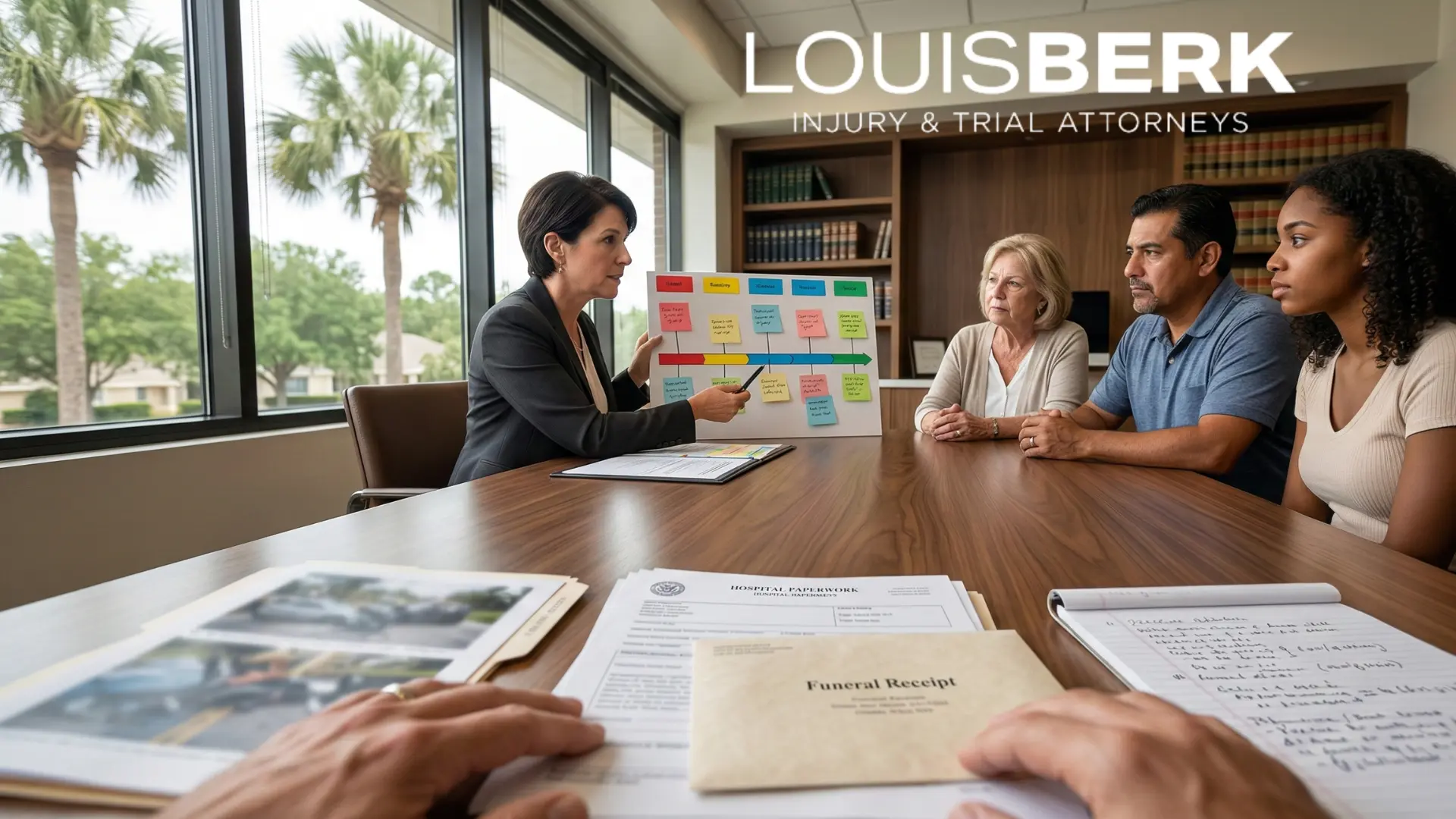 orlando family talking to her lawyer about a wrongful death settlement timeline