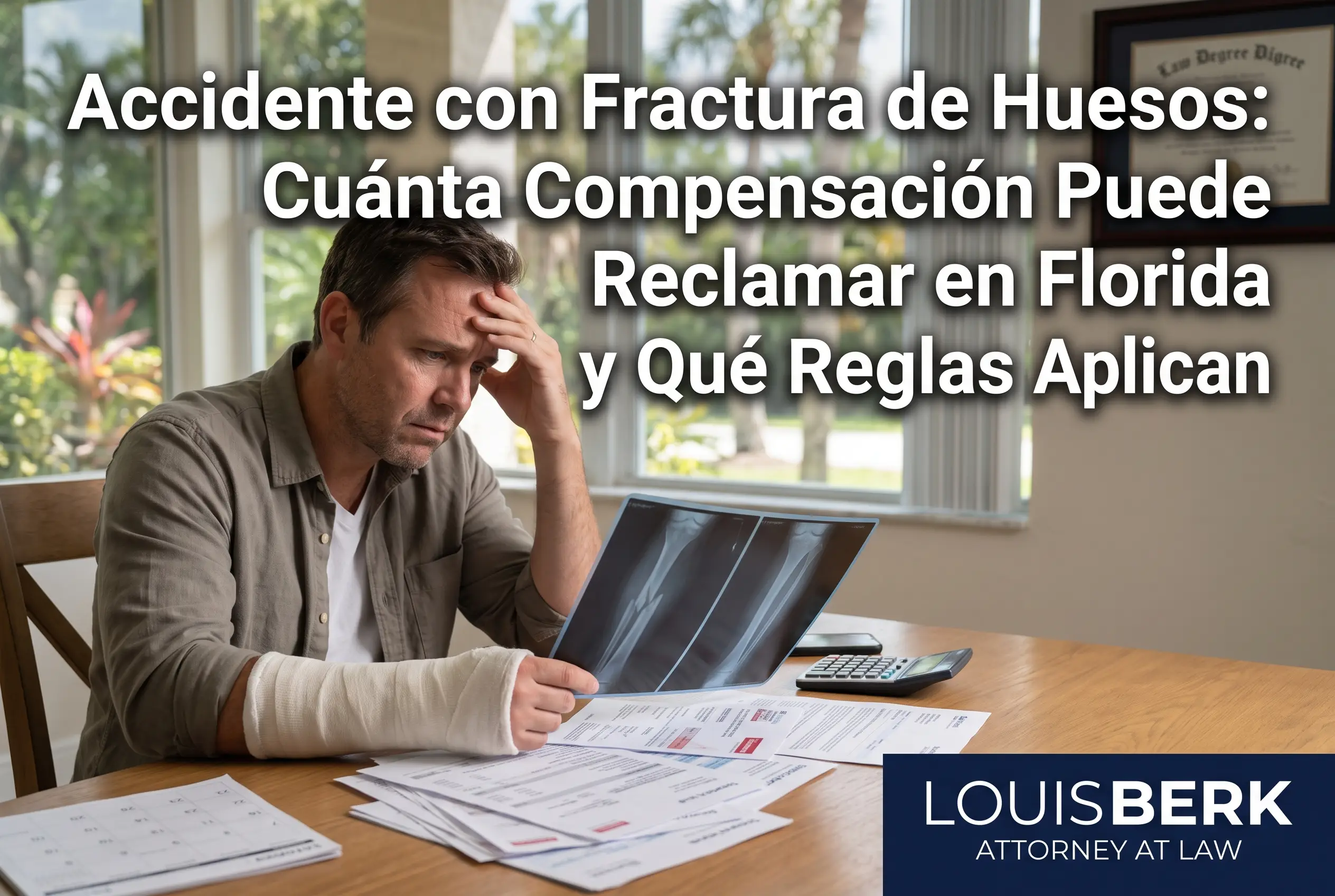 Accidente con Fractura de Huesos: Cuánta Compensación Puede Reclamar en Florida y Qué Reglas Aplican