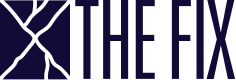 Logo noir de The Fix avec un design stylisé à gauche et le texte "THE FIX" en majuscules.