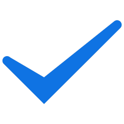 a blue checkmark