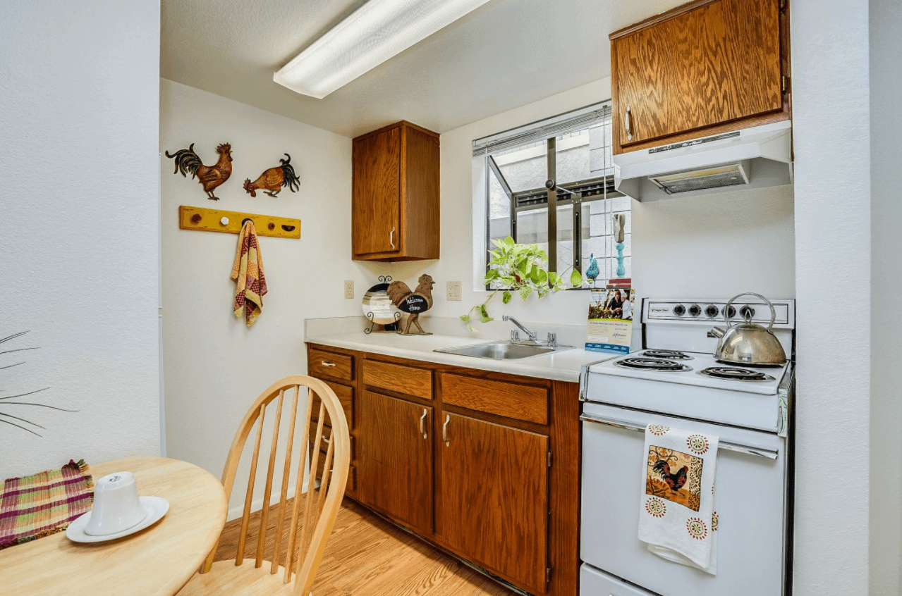 Apartment kitchenette and small dining area — view 5 at LifeStream at Glendale.
