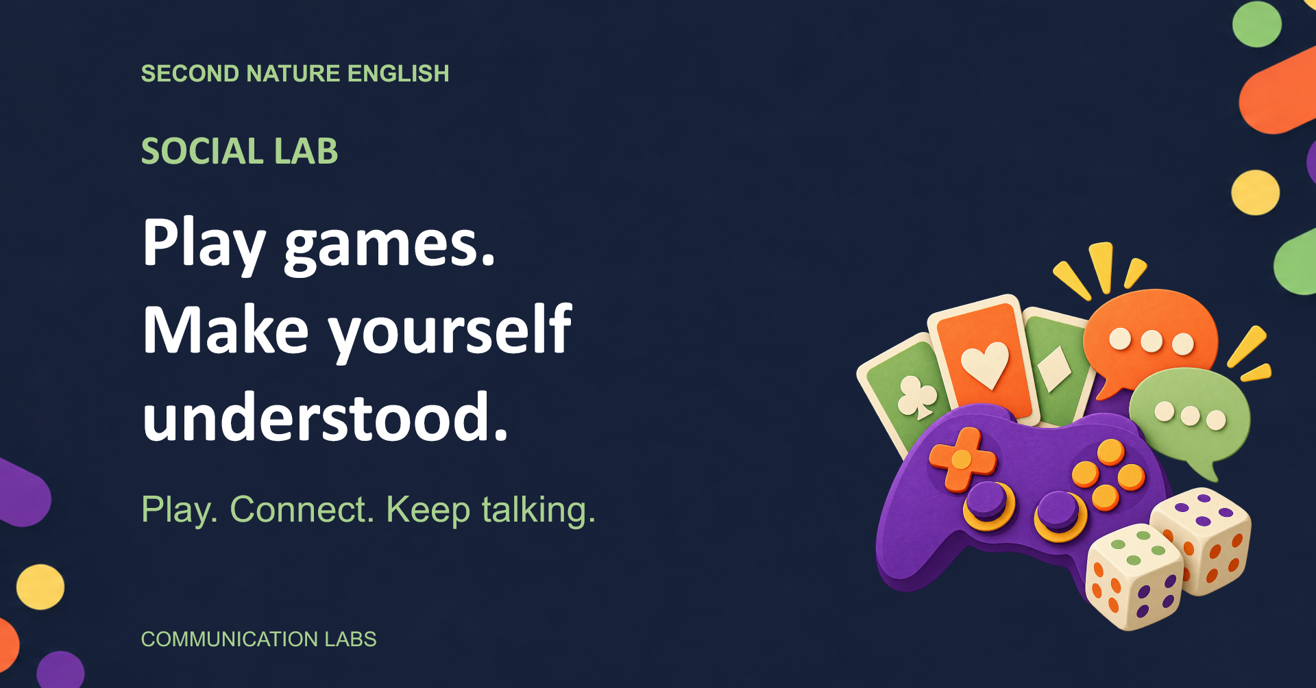 Social Lab: play, react and practise English together